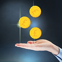 3 Pounds With Coins Illustration