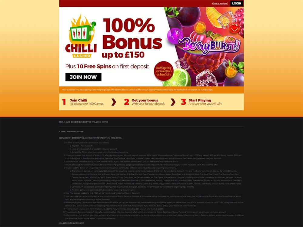 Chilli Casino Review