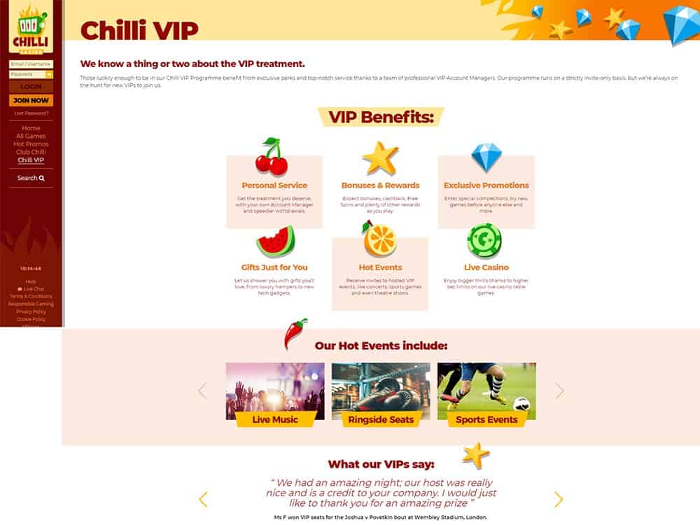 Chilli Casino VIP Club