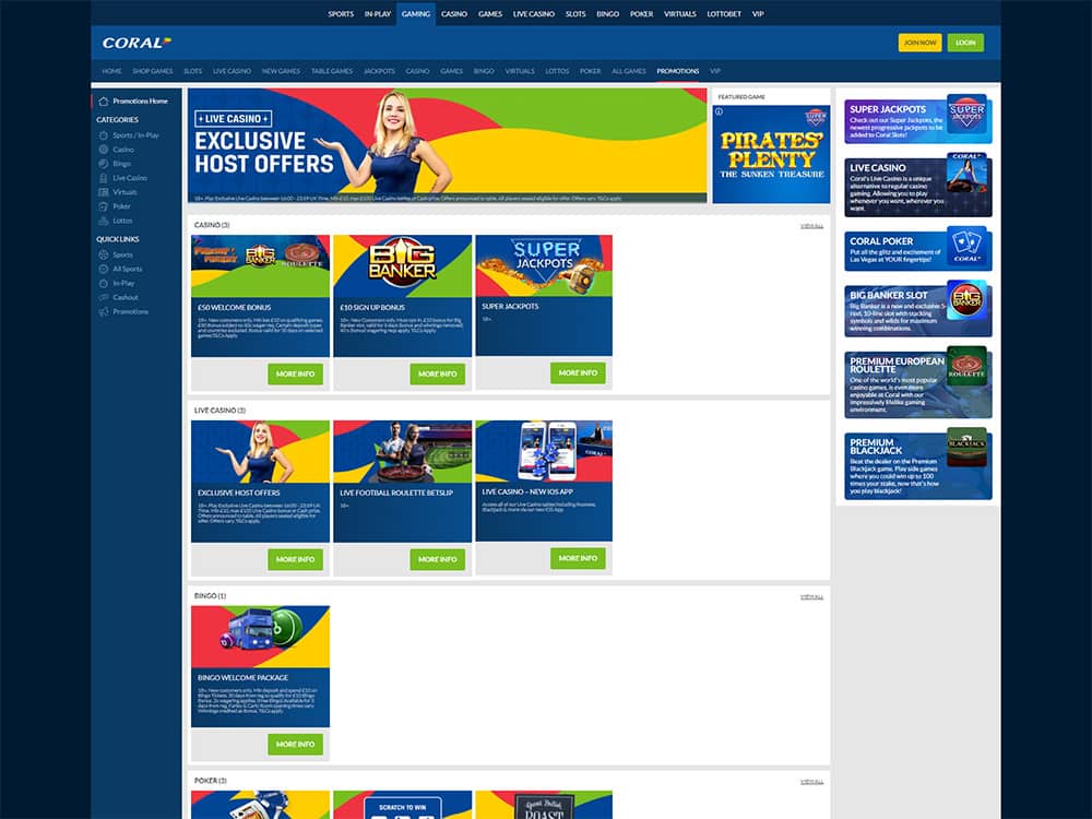 Coral Casino Promotions